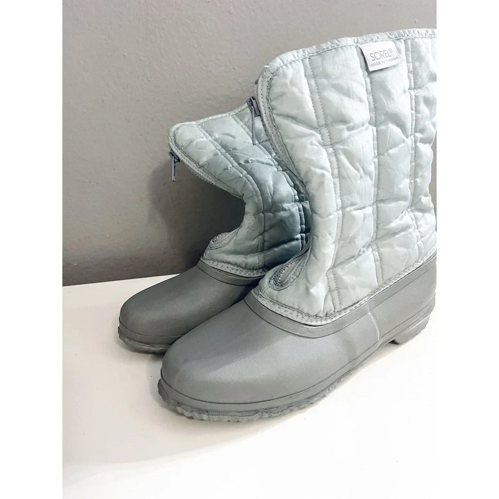 sorel winter boots Rubber Soles Zip Up‎ Sz 8